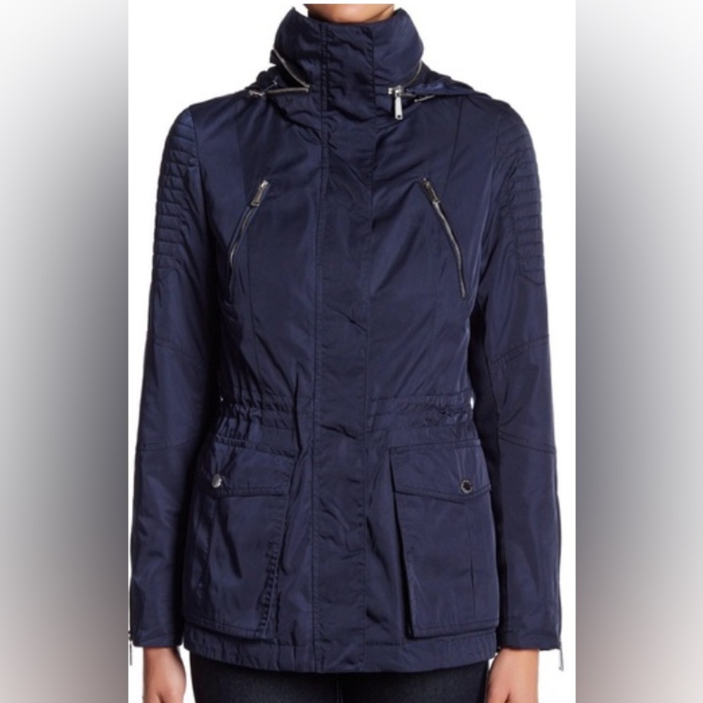 BCBGeneration Sz M Navy Blue Utility/Rain Jacket